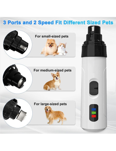 Molinillo de Uñas Silent Groom Pro para Perros Recargable USB