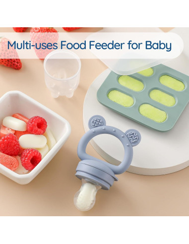 Paquete de 2 Alimentadores de Silicona para Bebés POIKSHARK