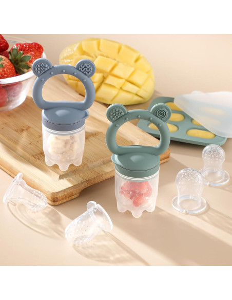Paquete de 2 Alimentadores de Silicona para Bebés POIKSHARK Paquete de 2 Alimentadores de Silicona para Bebés POIKSHARK