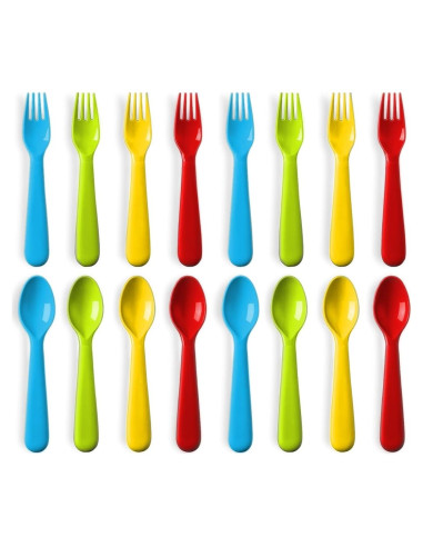 Juego de Utensilios de Plástico para Niños 16 Piezas PLASKIDY