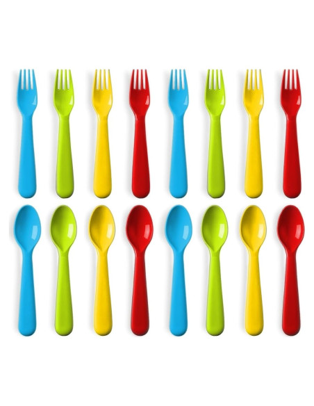 Juego de Utensilios de Plástico para Niños 16 Piezas PLASKIDY Juego de Utensilios de Plástico para Niños 16 Piezas PLASKIDY