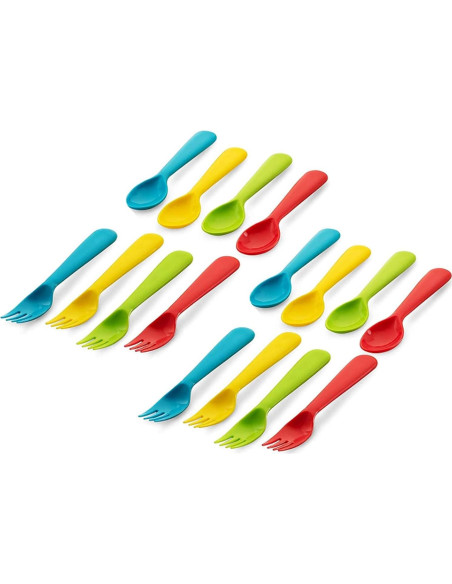 Juego de Utensilios de Plástico para Niños 16 Piezas PLASKIDY Juego de Utensilios de Plástico para Niños 16 Piezas PLASKIDY