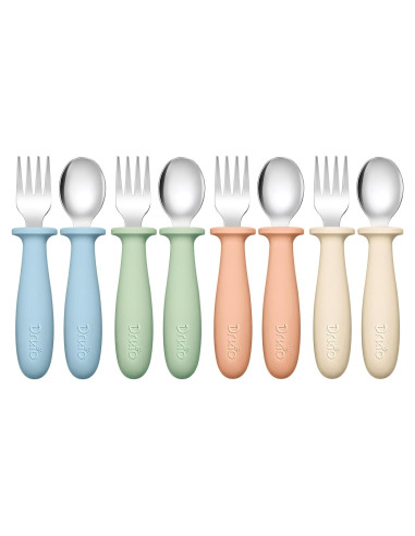 Set de Utensilios para Niños DRKIO 8 Piezas Acero Inoxidable