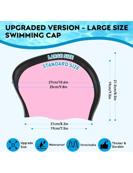 Gorras de Natación VIRSIDI para Cabello Largo - 2 Piezas Gorras de Natación VIRSIDI para Cabello Largo - 2 Piezas