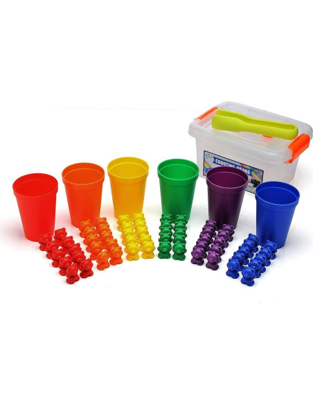 Osos de Conteo Legato - 60 Colores Arcoíris + Tazas y Pinzas Osos de Conteo Legato - 60 Colores Arcoíris + Tazas y Pinzas