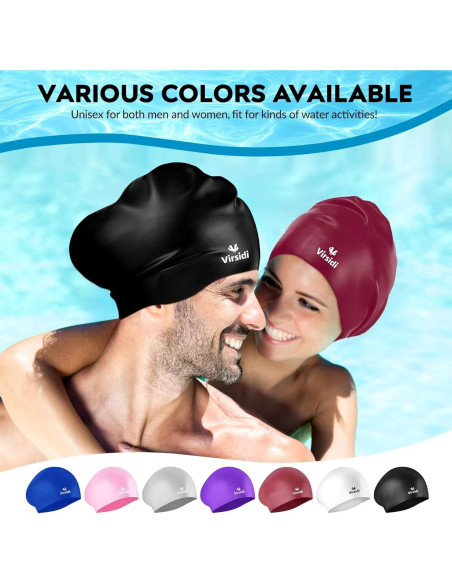 Gorras de Natación VIRSIDI para Cabello Largo - 2 Piezas Gorras de Natación VIRSIDI para Cabello Largo - 2 Piezas