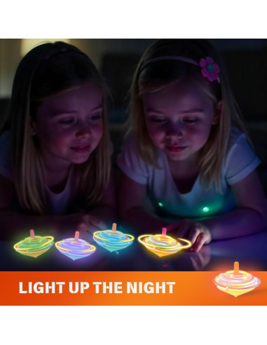 Paquete de 100 Mini Trompos Giratorios LED Multicolor - Juguetes de Fiesta