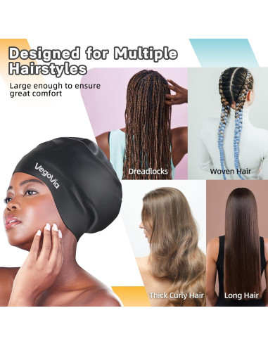 Gorro de Natación Extra Grande VegoVia Silicona Negro