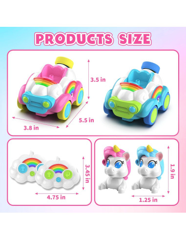 Coches de Control Remoto HANGRUI 2 Paquetes Unicornio 0.61kg