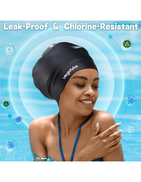 Gorro de Natación Extra Grande VegoVia Silicona Negro Gorro de Natación Extra Grande VegoVia Silicona Negro