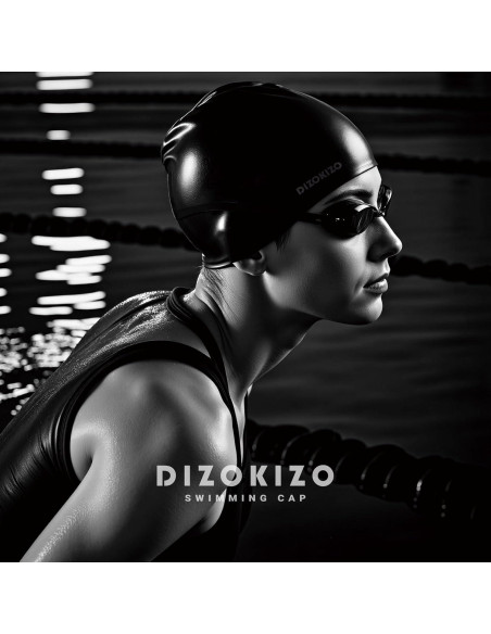 Gorra de Natación Silicona Dizokizo 2 Pcs Unisex Alta Elasticidad Gorra de Natación Silicona Dizokizo 2 Pcs Unisex Alta Elasticidad
