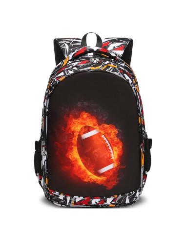 Mochila Escolar FOKDUVB para Niños 20L Negro/Marrón