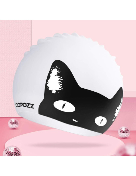 Gorra de Natación Silicona COPOZZ Unisex Gato Negro 12+ Años Gorra de Natación Silicona COPOZZ Unisex Gato Negro 12+ Años