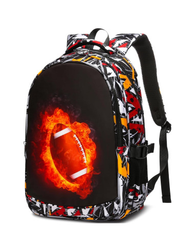 Mochila Escolar FOKDUVB para Niños 20L Negro/Marrón