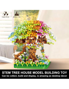 Juego de Construcción Casa del Árbol Bonsái Arcoíris PQKIE 1345 Pcs 2