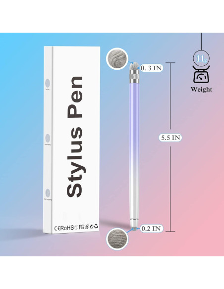 2 Lápices Stylus Bopomofo para Pantallas Táctiles - Blanco Rosa/Púrpura 2 Lápices Stylus Bopomofo para Pantallas Táctiles - Blanco Rosa/Púrpura
