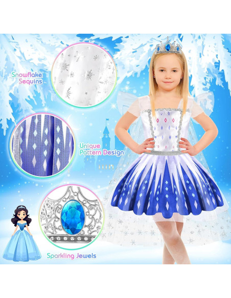 Conjunto de Disfraces de Princesa EULRGAUS para Niñas 3-6 Años Conjunto de Disfraces de Princesa EULRGAUS para Niñas 3-6 Años