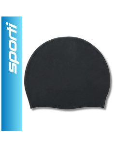 Gorro de Natación Sporti de Silicona Unisex Negro 19.37 cm 2