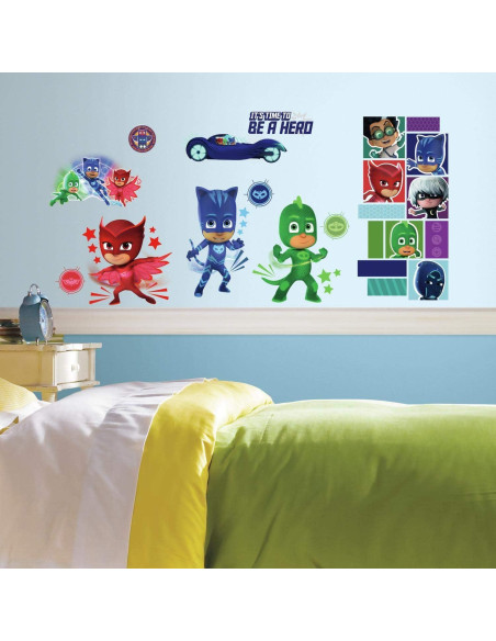 Calcomanías de Pared RoomMates PJ Masks - 13 Piezas Reutilizables Calcomanías de Pared RoomMates PJ Masks - 13 Piezas Reutilizables