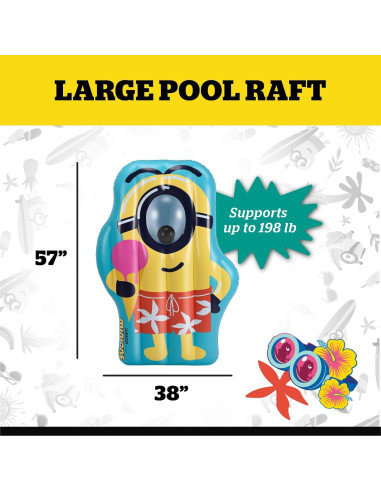 Flotador de piscina gigante BigMouth Minions 145x97cm
