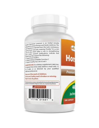 Cápsulas de Cola de Caballo 440 mg - 180 Unidades - Naturales