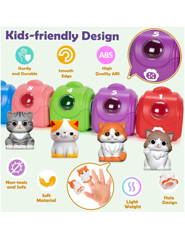 Juguete de Aprendizaje Aigybobo Gatito 20 Pcs para Niños 1-3 Años