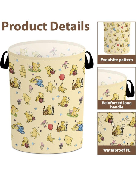 Cesta de Ropa Winnie Tillfuru 40x50cm Impermeable Amarillo Cesta de Ropa Winnie Tillfuru 40x50cm Impermeable Amarillo