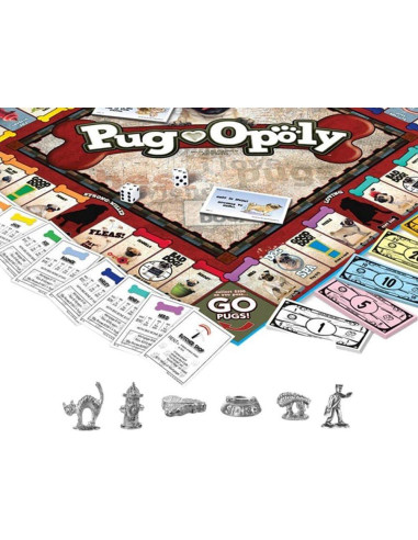 Juego de Mesa Pug-opoly Tarde Para el Cielo para 2-6 Jugadores