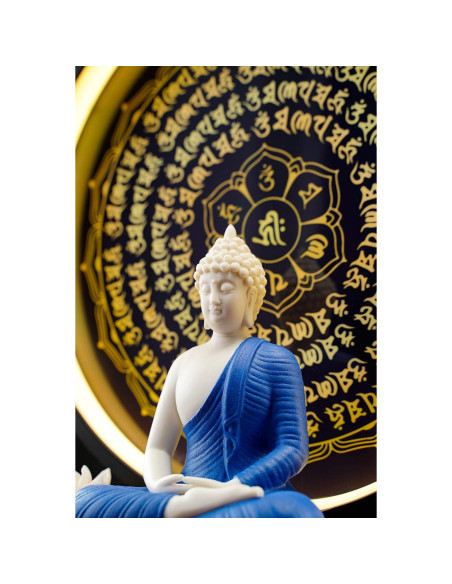 Estatua de Buda Cerámica Houlu con Luz LED y Soporte 34 cm Estatua de Buda Cerámica Houlu con Luz LED y Soporte 34 cm