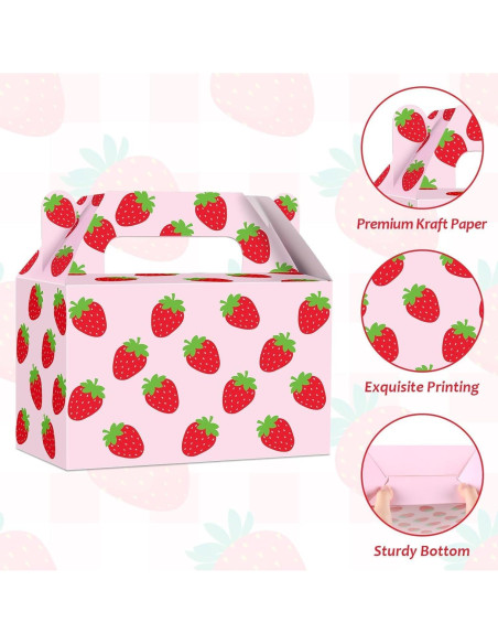 24 Cajas de Regalo de Fresa ojustbeok 16x8.2x9.8cm 24 Cajas de Regalo de Fresa ojustbeok 16x8.2x9.8cm