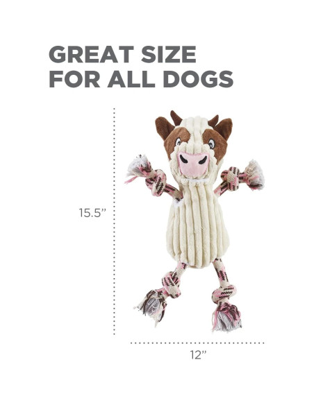 Juguete de Perro de Peluche Outward Hound Vaca Ranch Roperz Juguete de Perro de Peluche Outward Hound Vaca Ranch Roperz