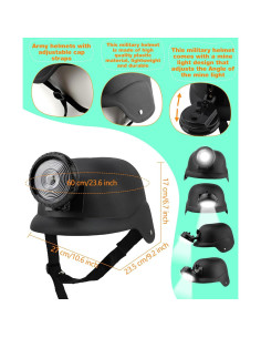 Casco Militar de Plástico Cotiny 2 Piezas Verde para Adultos y Niños 2