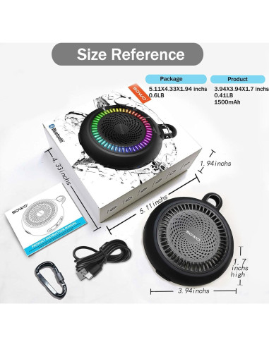 Altavoz Bluetooth SOWO SOUNDWAVE MINI Impermeable 12.2cm