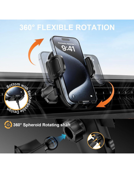 Soporte para Teléfono de Coche ZRTXBA con Clip de Metal 360 Soporte para Teléfono de Coche ZRTXBA con Clip de Metal 360