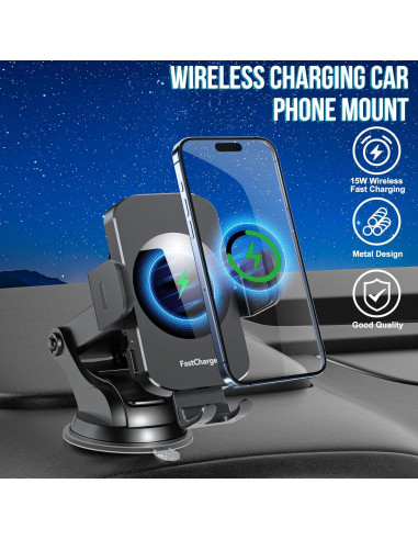Cargador de Coche Inalámbrico MOYAC 15W Soporte Automático