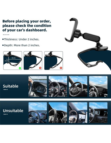 Soporte para Teléfono de Auto DAZHONGFZ Rotación 360 Negro