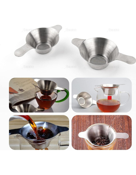 Colador de Acero Inoxidable AUEAR 2 Piezas Grande y Pequeño Colador de Acero Inoxidable AUEAR 2 Piezas Grande y Pequeño