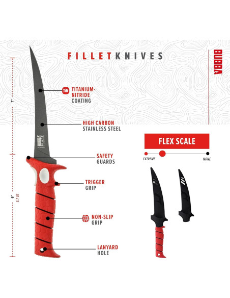 Cuchillo de Pesca BUBBA Flex Fillet 18 cm Acero Inoxidable Cuchillo de Pesca BUBBA Flex Fillet 18 cm Acero Inoxidable
