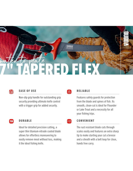 Cuchillo de Pesca BUBBA Flex Fillet 18 cm Acero Inoxidable Cuchillo de Pesca BUBBA Flex Fillet 18 cm Acero Inoxidable