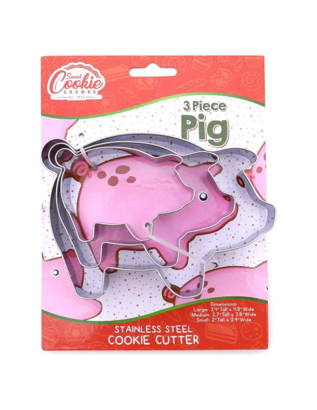 Juego de Cortadores de Galletas Cerdo Sweet Cookie Crumbs - Acero Inoxidable - 3 Piezas Juego de Cortadores de Galletas Cerdo Sweet Cookie Crumbs - Acero Inoxidable - 3 Piezas