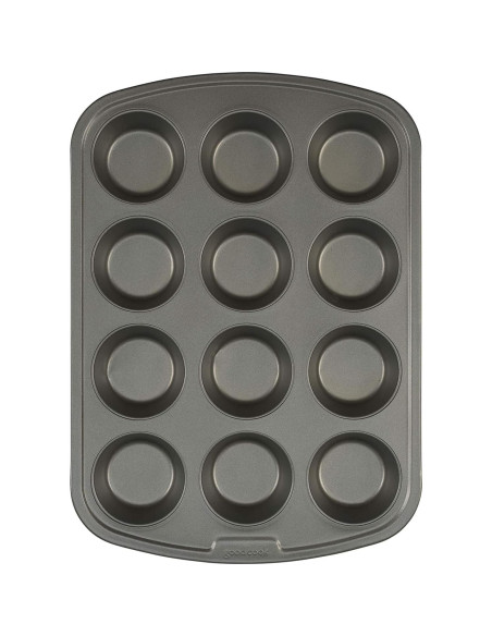 Molde para Muffins GoodCook 12 Tazas Antiadherente Gris Molde para Muffins GoodCook 12 Tazas Antiadherente Gris