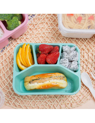 Contenedor Bento TOUWMX - Paquete de 4 Compartimentos 975ml
