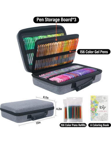 Bolígrafos de Gel LIULIUCAI 312 Colores Brillantes para Colorear