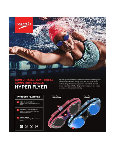 Gafas de natación Speedo Hyper Flyer para niños 6-14 años