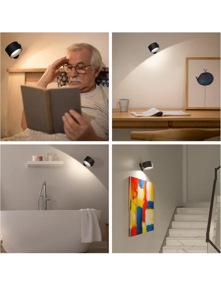 Aplique de Pared LED Deyagoo con Batería Recargable 3 Brillos Aplique de Pared LED Deyagoo con Batería Recargable 3 Brillos