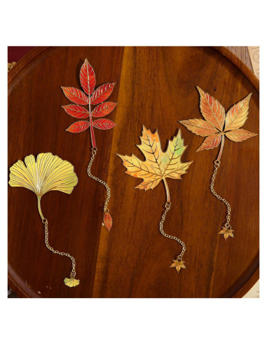 4 Marcadores de Metal Hojas Caídas emmoilife 13cm Decorativos