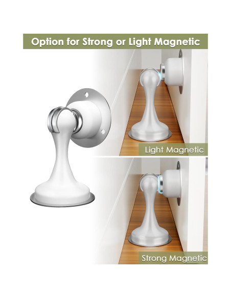 Topes de puerta magnéticos WINONLY 2Pack Blanco Acero Inoxidable Topes de puerta magnéticos WINONLY 2Pack Blanco Acero Inoxidable
