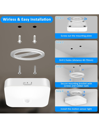 Luz de Techo Inalámbrica TOOWELL con Sensor de Movimiento 500LM