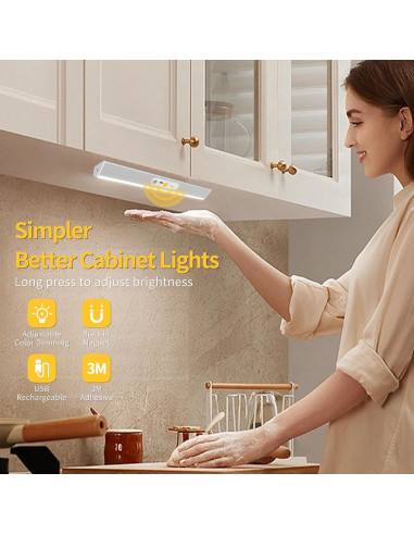 Luces LED Bajo Gabinete MEKKLEON 30cm Inalámbricas con Control Remoto