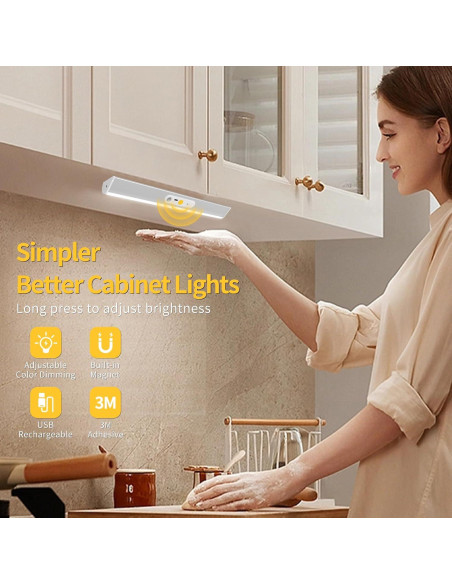 Luces LED Bajo Gabinete MEKKLEON 30cm Inalámbricas con Control Remoto Luces LED Bajo Gabinete MEKKLEON 30cm Inalámbricas con Control Remoto